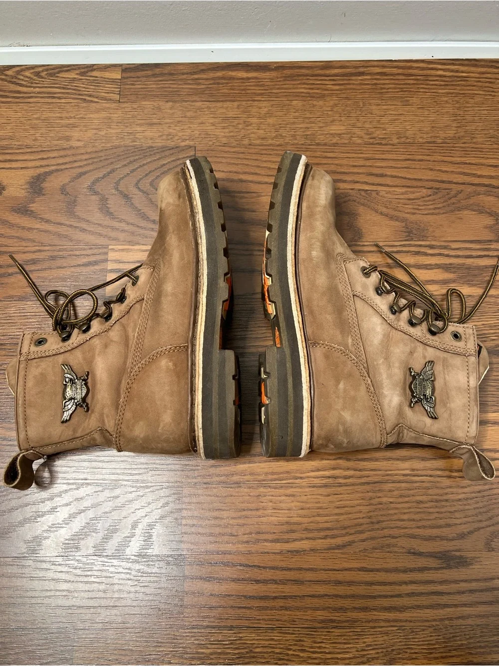 Harley-Davidson Leather Combat boots with a winged emblem detail size Men’s 8.5